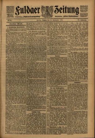 Zweite Ausgabe vom Montag, den 13. September 1909.