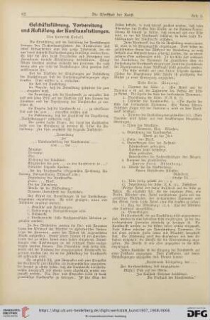 Geschäftsführung, Vorbereitung und Auflösung der Kunstausstellungen