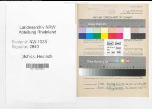 Entnazifizierung Heinrich Schick , geb. 14.07.1890 (Bergmann)