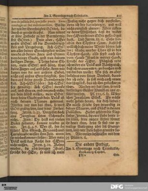Die andere Predigt, Am X. Sonntage nach Trinitatis.