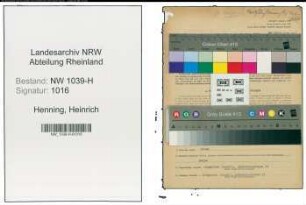 Entnazifizierung Heinrich Henning , geb. 15.10.1894 (Bahnbeamter)