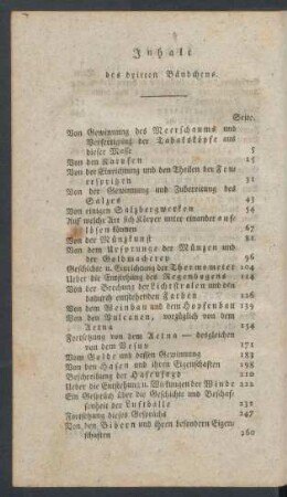 Inhalt des dritten Baendchens.