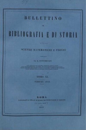 Tomo XI. Febbraio 1878.