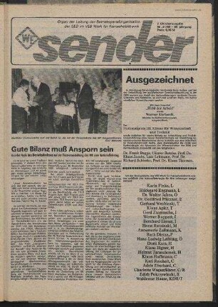 Betriebszeitung 'WF-Sender', Nr.41/1988 (2. Oktoberausgabe 1988)