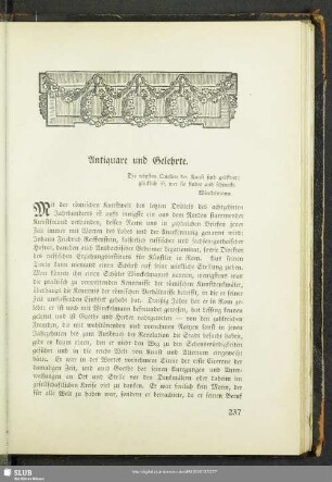Antiquare und Gelehrte