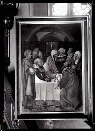 Bergkirche; Nördlicher Seitenflügelaltar, Opfer im Tempel