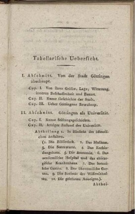 Tabellarische Übersicht