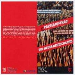 Einladung Eröffnung der Ausstellung "Parteiauftrag: Ein neues Deutschland" im DHM