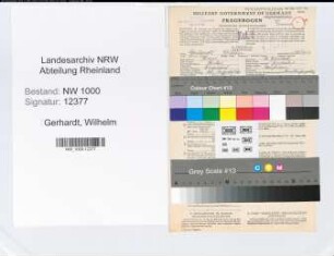 Entnazifizierung Wilhelm Gerhardt, geb. 30.04.1892 (Kaufmann)