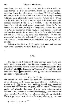 §. 78. Eintheilung der reducirten Formen von positiver Determinante in Perioden von gerader Gliederanzahl.