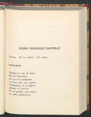Pedro González Gastellú : Poesía: De la ciudad y del campo.