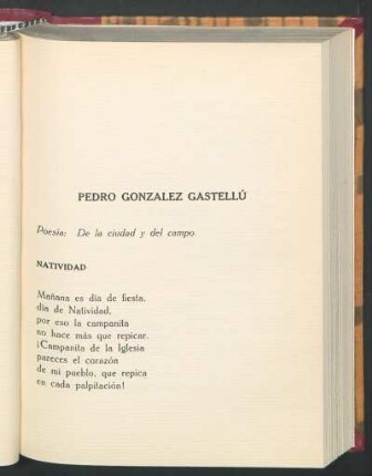 Pedro González Gastellú : Poesía: De la ciudad y del campo.