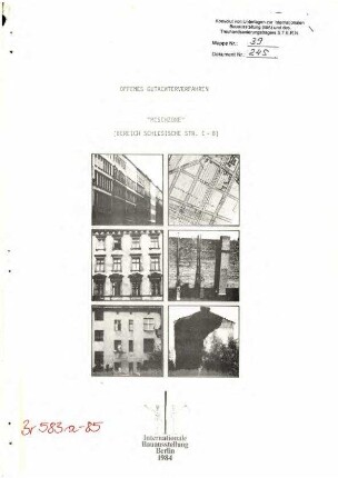 Planungsunterlagen: Gutachterverfahren               "Mischzone" (Schlesische Str. 1-8)