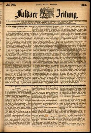 Ausgabe vom Freitag, den 23. November 1883.