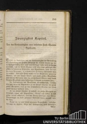 Zwanzigstes Kapitel. Von der Nothwendigkeit einer besondern Forst-Charten-Registratur.