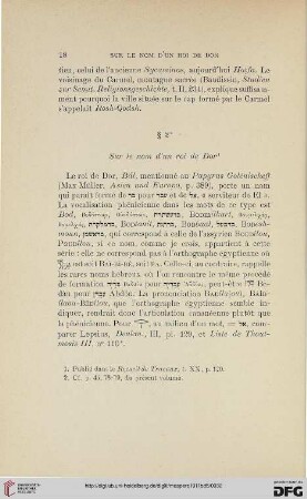§ 2a: Sur le nom d’un roi de Dor