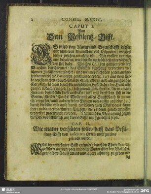 Caput I. Von Dem Pestilentz-Gifft
