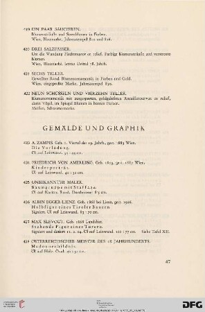 Gemälde und Graphik (Nr. 423-458)