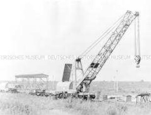 Eisenbahndrehkran des VEB Schwermaschinenbau S. M. Kirow Leipzig auf dem Prüfgelände