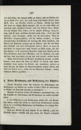 Ueber Belohnung und Bestrafung der Schüler