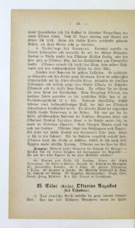 25. Cäsar (Kaiser) Oktavian Augustus (der Erhabene)