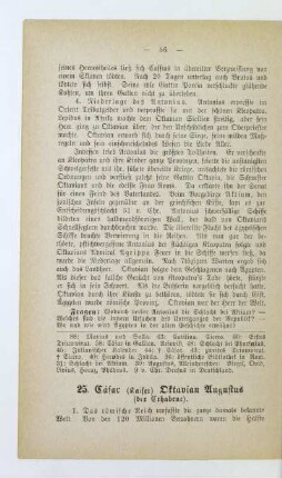 25. Cäsar (Kaiser) Oktavian Augustus (der Erhabene)