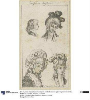 Königlich Großbritannischer genealogischer Calender: Englische Frisuren