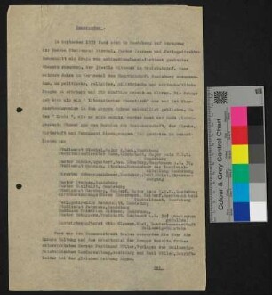 Memorandum - Dokumente unmittelbar nach dem 2. Weltkrieg, u.a. Entnazifizierungsverfahren