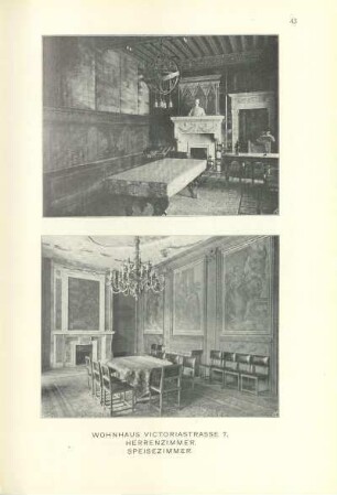 Wohnhaus Victoriastrasse 7. Herrenzimmer. Speisezimmer