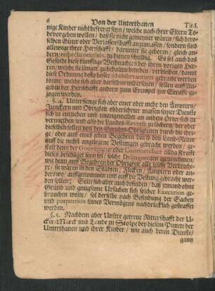 Titulus II. Von der Gesinde Dienst-Zeit.