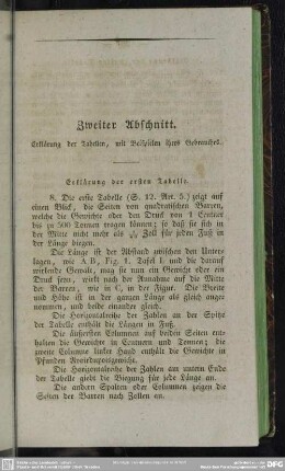 Zweiter Abschnitt. Erklärung der Tabellen, mit Beipielen ihres Gebrauches