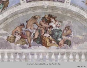Villa Barbaro; Stanza dell'Olimpo : Allegorie der Jahreszeiten: Sommer und Herbst
