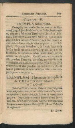 Caput V. Exempla concernens