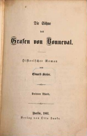 Die Söhne des Grafen von Bonneval : historischer Roman. 3