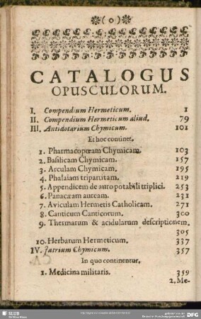 Catalogus Opusculorum