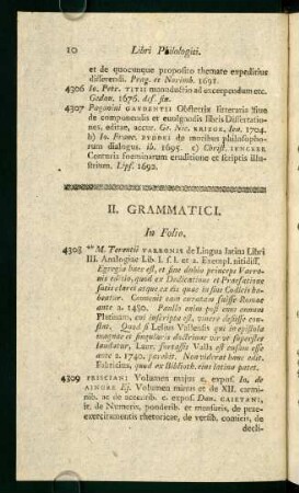 II. Grammatici