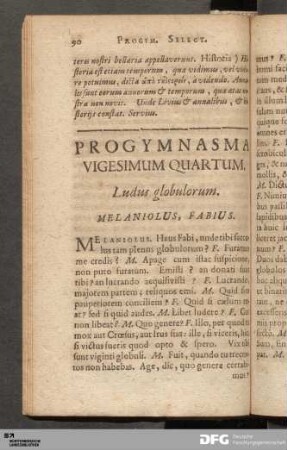 Progymnasma Vigesimum Quartum. Ludus globulorum.