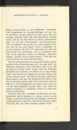 Matthias Claudius-Heute?
