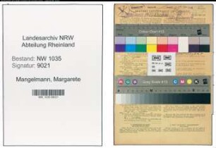 Entnazifizierung Margarete Mangelmann , geb. 22.10.1921 ()