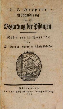 T.C. Hoppens Abhandlung von der Begattung der Pflanzen