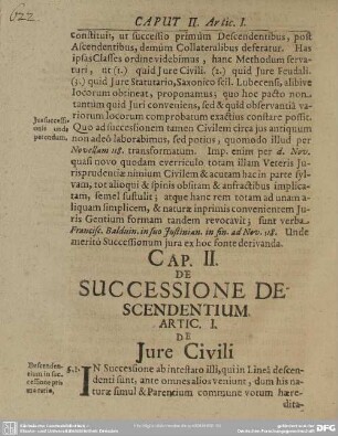 Cap. II. De Successione Descendentium Artic I. De Jure Civili