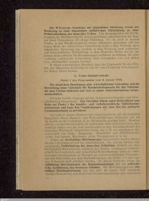 G. Freier Handelsverkehr