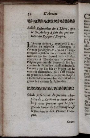Solide Refutation du 2. Livre qu`Auberi a fait des pretentions du Roy sur l`Empire