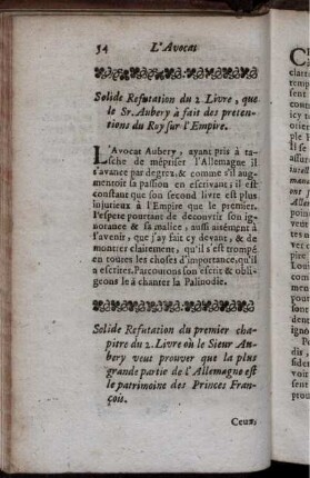 Solide Refutation du 2. Livre qu`Auberi a fait des pretentions du Roy sur l`Empire