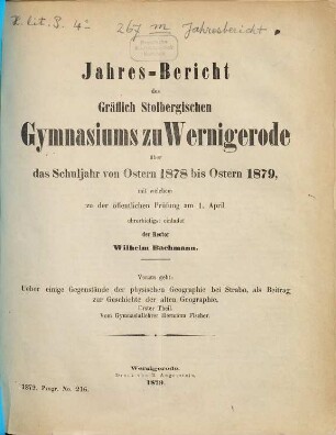 Jahresbericht, 1878/79
