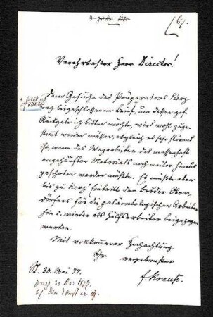 Schreiben von Krauß