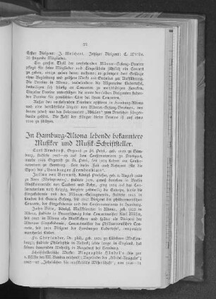 In Hamburg-Altona lebende bekanntere Musiker und Musik-Schriftsteller.