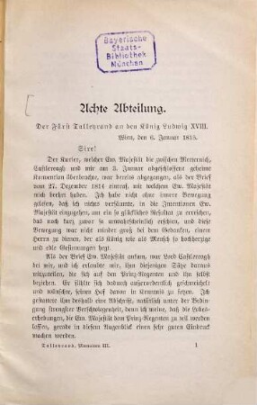 Memoiren des Fürsten Talleyrand, 3. Band