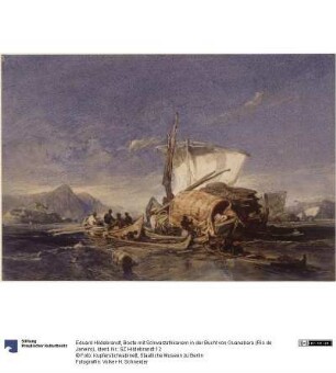 Boote mit Schwarzafrikanern in der Bucht von Guanabara (Rio de Janeiro)