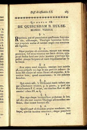 Quaestio IX. De Quibusdam B. Hulsemanni Verbis.